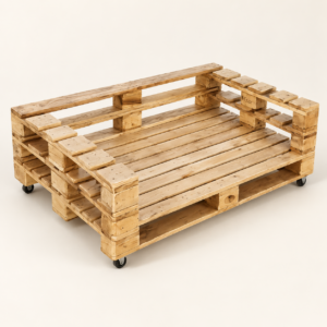 Sofá de Pallets com Braços e Rodízios — imagem provisória padronizada